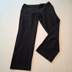Eileen Fisher Black Stretch Crepe Slim Pull On Capri Ankle Pants Size Medium